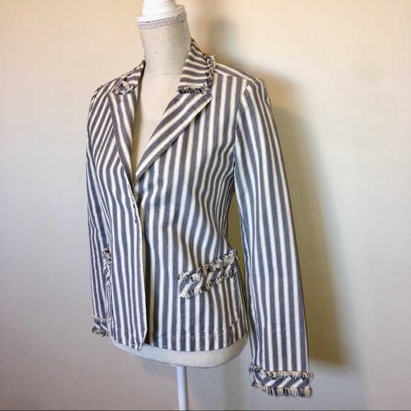 burning torch Jackets & Blazers - Burning Torch Womens Striped Blazer Sz.P